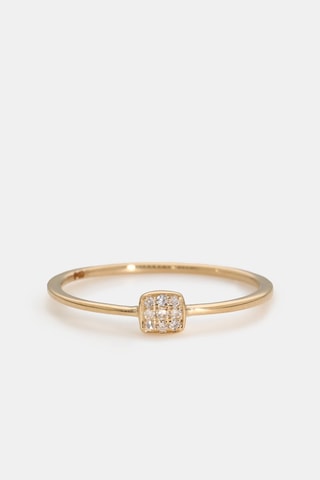 Bague Carré de lumière - Or jaune et diamants