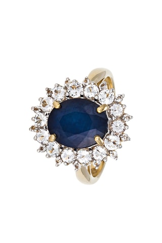 Bague Soleil Bleu - Or jaune, topaze et saphir