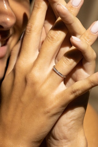 Alliance Romantic love - Or blanc et diamants