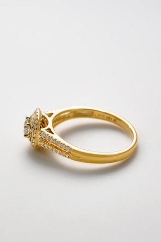 Alliance et solitaire Duo de Bagues Carré Passion - Or jaune et diamants