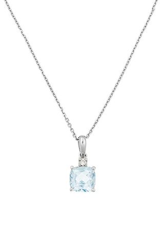 Pendentif Tonga Or blanc, diamant et topaze