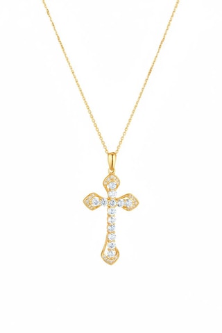 Pendentif - Or jaune, diamants et topazes