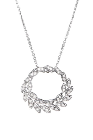 Pendentif Comme une Feuille - Or blanc et diamants