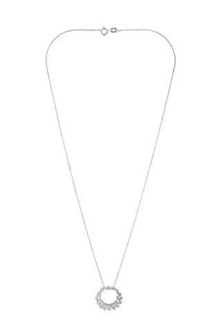 Pendentif Comme une Feuille - Or blanc et diamants
