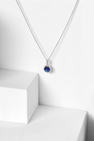 Pendentif Bleu merveilleux - Or blanc