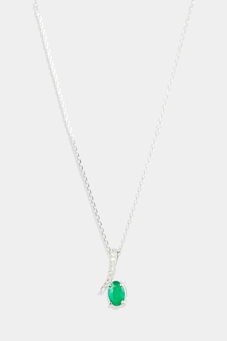 Pendentif Belle Emeraude - Or blanc, diamants et émeraude