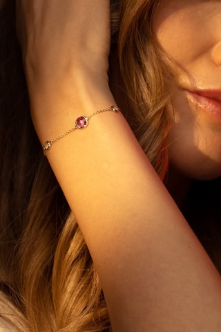 Bracelet Pépites multicolores - Or jaune, améthystes et topazes