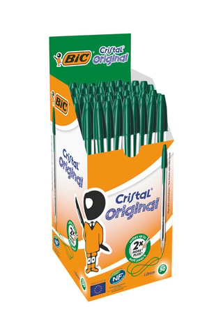 50 stylos-bille Cristal - Encre verte
