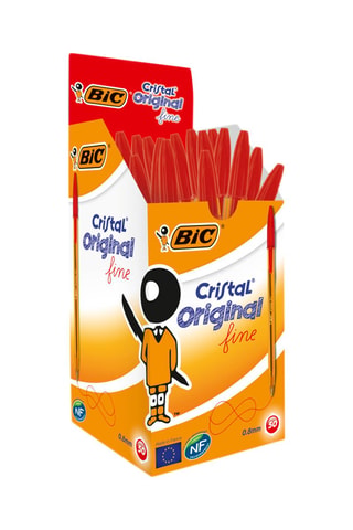 50 stylos-bille Cristal - Encre rouge