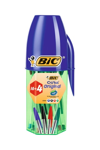4 x 20 stylos-bille Mega Cristal - 4 encres