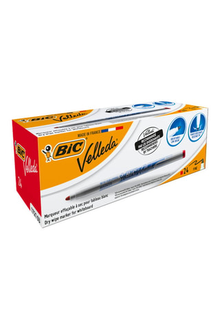 24 marqueurs effaçables à sec pour tableau blanc - Encre rouge