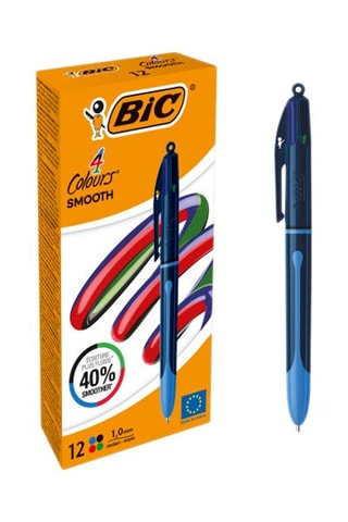 12 stylos-bille Smooth - 4 encres
