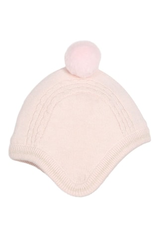 Bonnet et moufles en coton biologique et laine - Rose poudré - Carrément Beau