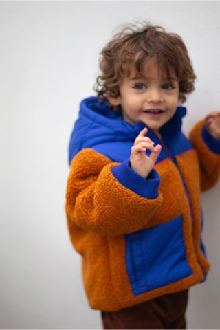 Veste bi-matière - Bleu roi et camel - Carrément Beau