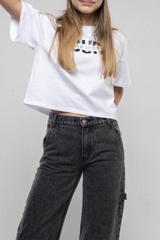 T-shirt en coton biologique - Blanc - DKNY