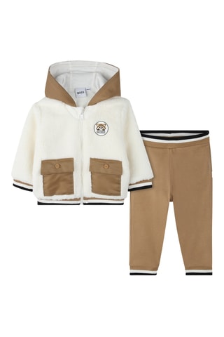 Sweat à capuche et jogging - Blanc et marron clair - Boss