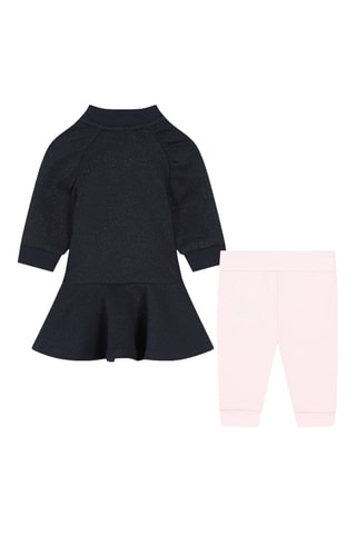Robe sweat pailletée et legging - Noir et rose - Boss
