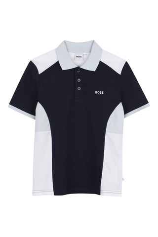 Polo - Bleu foncé et blanc - Boss