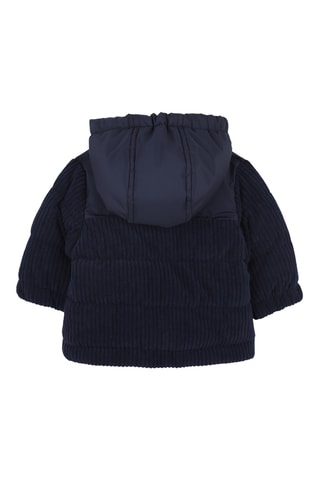 Doudoune à capuche en velours - Bleu marine - Boss