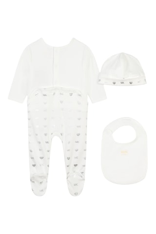 Pyjama 3 pièces en coton biologique - Blanc - Michael Kors