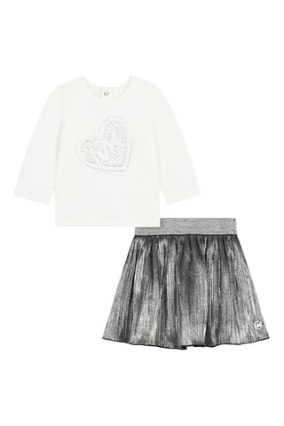 T-shirt et jupe - Blanc et gris - Michael Kors