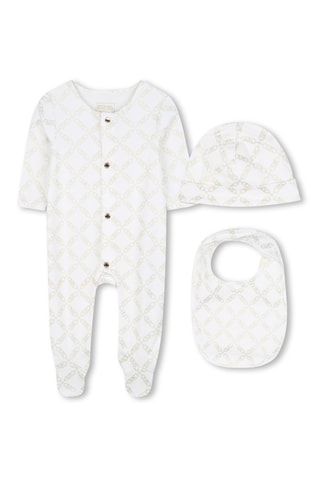 Pyjama 3 pièces en coton biologique - Blanc - Michael Kors