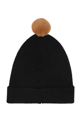 Bonnet à pompon polaire - Noir - Timbe