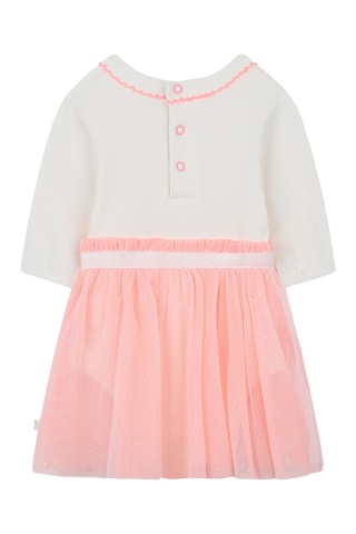 Body-robe en coton biologique - Blanc et vieux rose - Billieblush