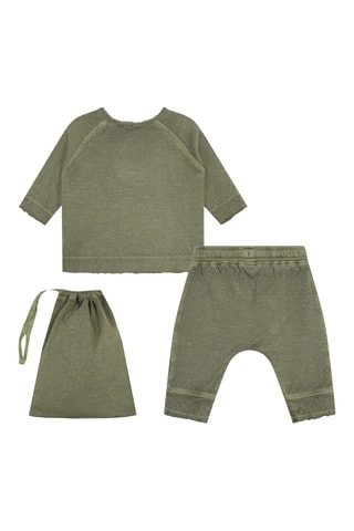 T-shirt et pantalon en coton biologique - Kaki chiné - Zadig