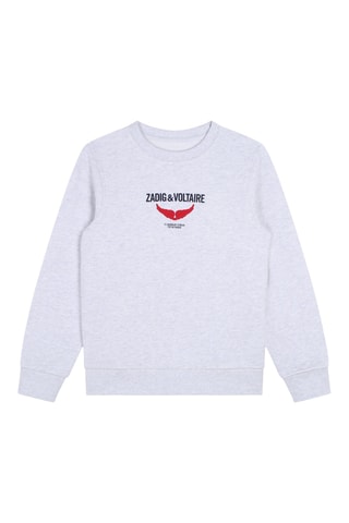 Sweat en coton biologique - Gris clair chiné - Zadig
