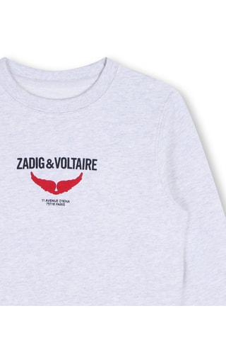 Sweat en coton biologique - Gris clair chiné - Zadig