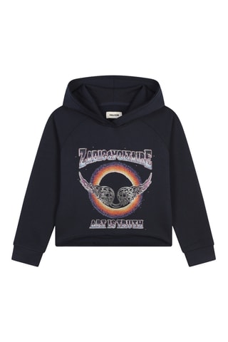 Sweat à capuche en coton biologique - Bleu marine - Zadig