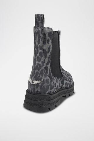 Bottines Chelsea en croûte de cuir nubuck - Gris foncé - Zadig