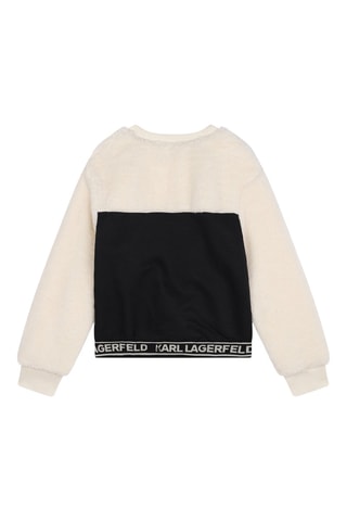 Sweat bi-matière - Ecru et noir - Karl Lagerfeld