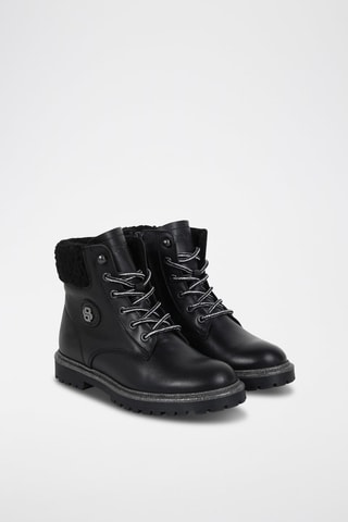 Bottines fourrées en cuir - Noir - Boss