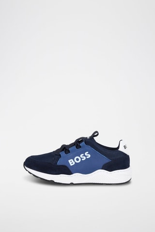 Baskets en cuir - Bleu marine et blanc - Boss