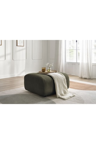 Pouf Talia - Kaki - En tissu bouclette