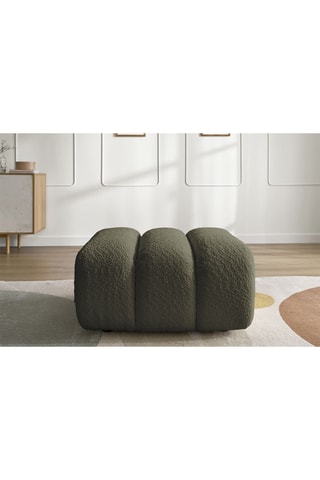 Pouf Talia - Kaki - En tissu bouclette