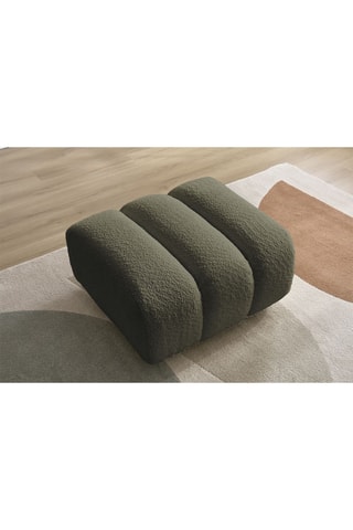 Pouf Talia - Kaki - En tissu bouclette