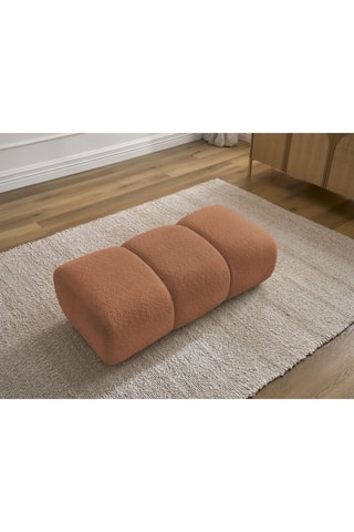 Pouf Pamira - Marron - En tissu bouclette