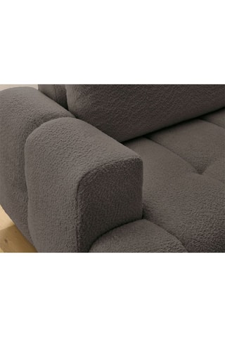 Canapé d’angle droit convertible Fuji - Marron - 4 places - En tissu bouclette