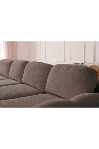 Canapé d'angle droit convertible Montaigne - Marron - 3 places - En tiss bouclette