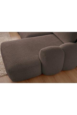 Canapé d'angle droit convertible Montaigne - Marron - 3 places - En tiss bouclette
