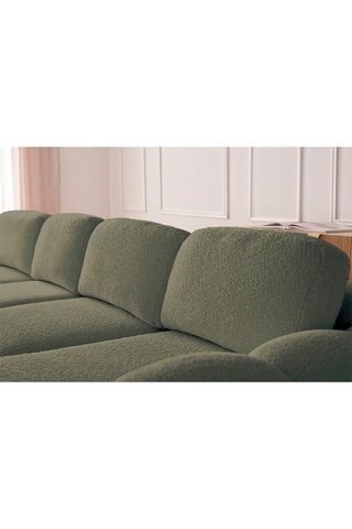 Canapé d'angle droit convertible Montaigne - Vert - 4 places - En tissu bouclette
