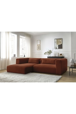 Canapé d’angle gauche Harry - Orange - 3 places - En velours côtelé
