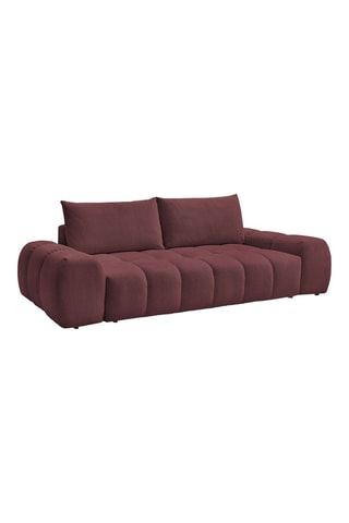Canapé droit convertible Everest - Rouge - 3 places - En tissu chiné - Couchage 153 x 197 cm
