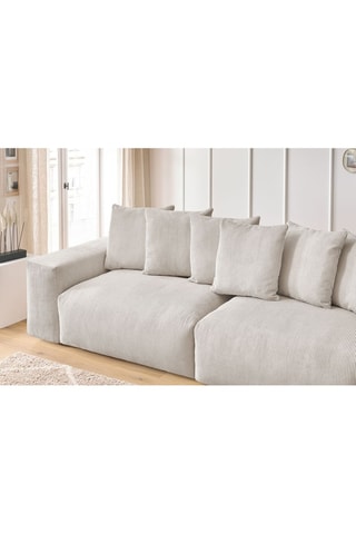 Canapé Voltaire - Beige - 4 places - En velours côtelé