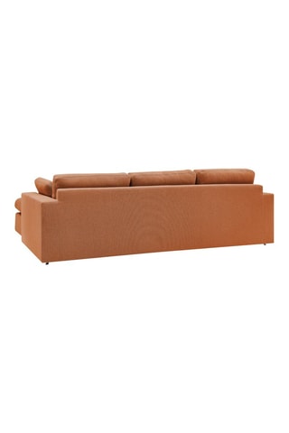 Canapé d'angle réversible Belair - Orange - 3 places - En tissu antibouloches