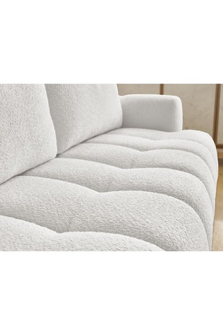 Canapé convertible Fuji - Blanc - 3 places - En tissu bouclette