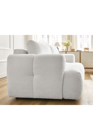 Canapé convertible Fuji - Blanc - 3 places - En tissu bouclette